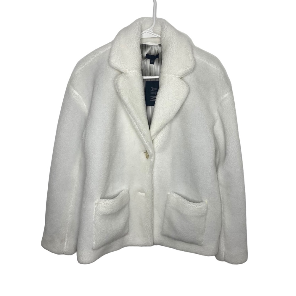 ATM white teddy coat size small NWT winter white